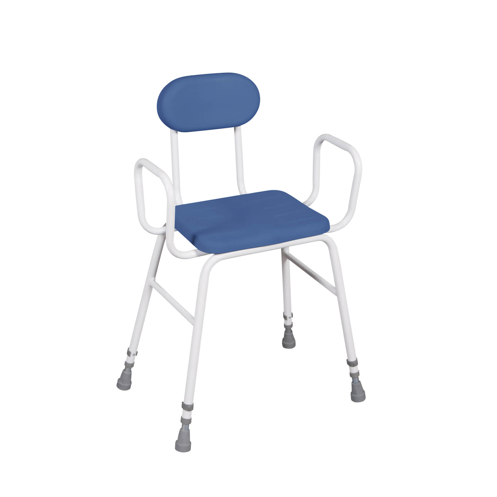 Perching Stool - PU Seat, Tubular Armrests and Padded Back